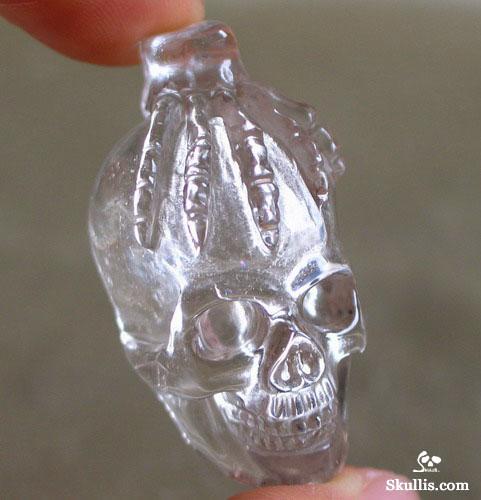 Smoky Skull Bones Pendant