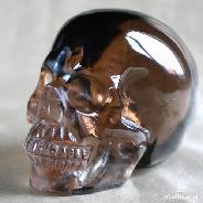 Rainbows, Top Quality 2.5" Smoky/Smokey Carved Crystal Skull, Realistic