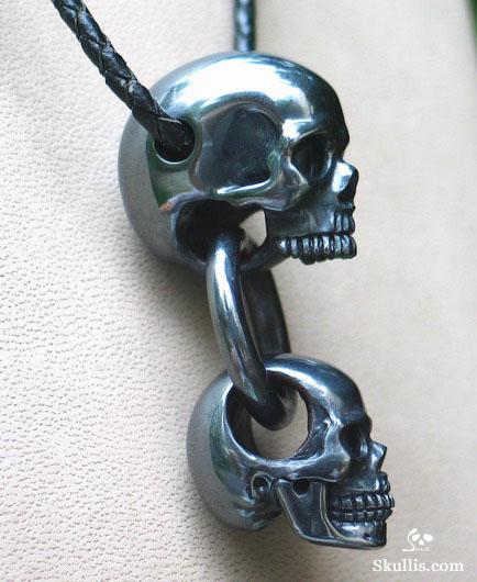 Hematite Skulls with Ring Pendant