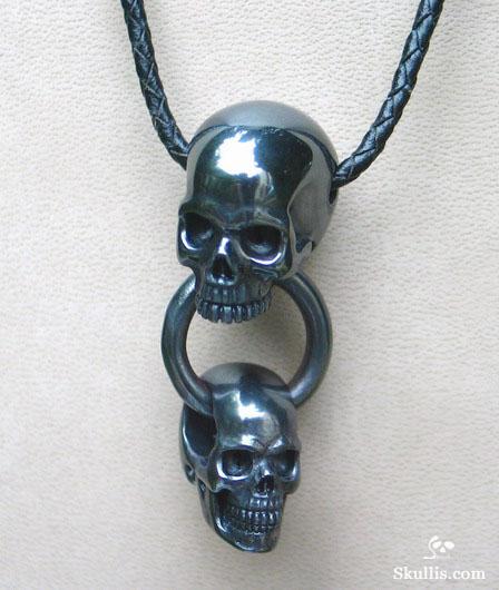Hematite Skulls with Ring Pendant
