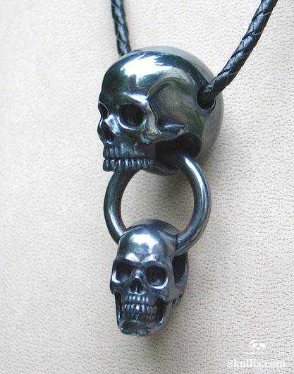 Hematite Skulls with Ring Pendant