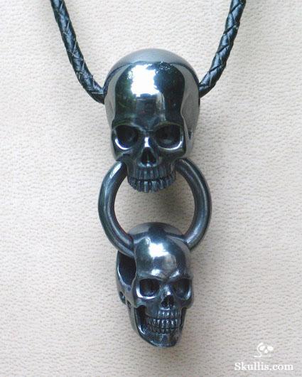 Hematite Skulls with Ring Pendant