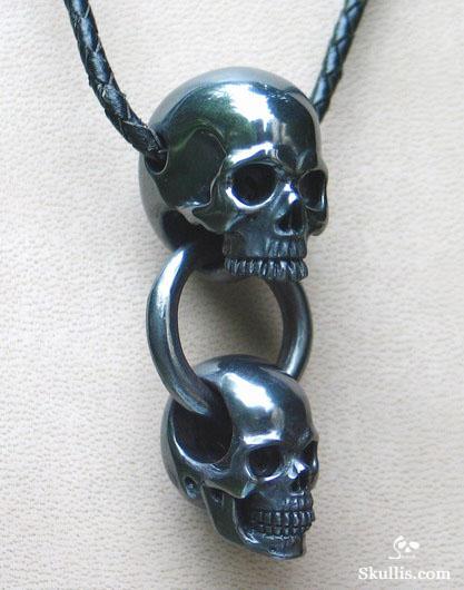 Hematite Skulls with Ring Pendant