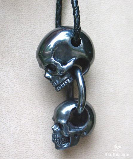Hematite Skulls with Ring Pendant