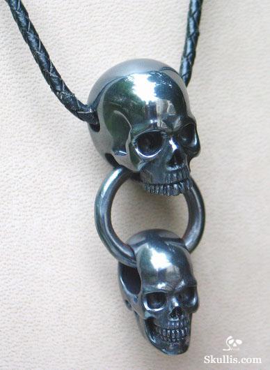 Hematite Skulls with Ring Pendant