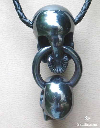 Hematite Skulls with Ring Pendant