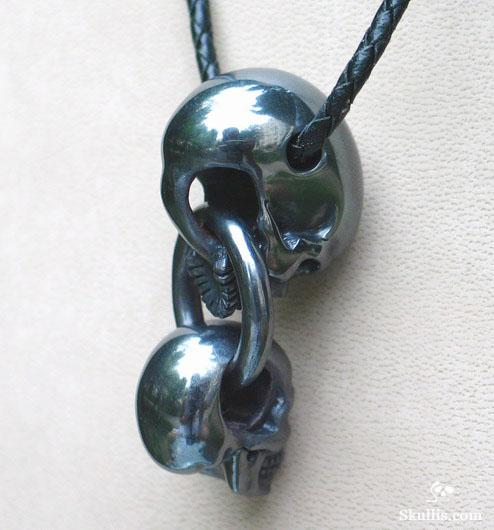 Hematite Skulls with Ring Pendant