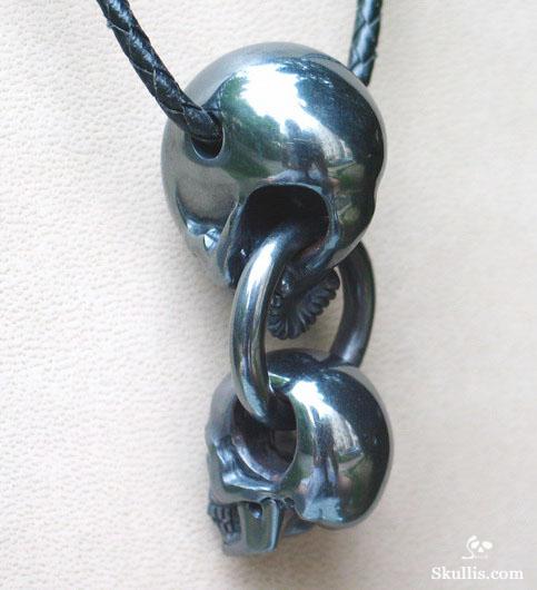 Hematite Skulls with Ring Pendant