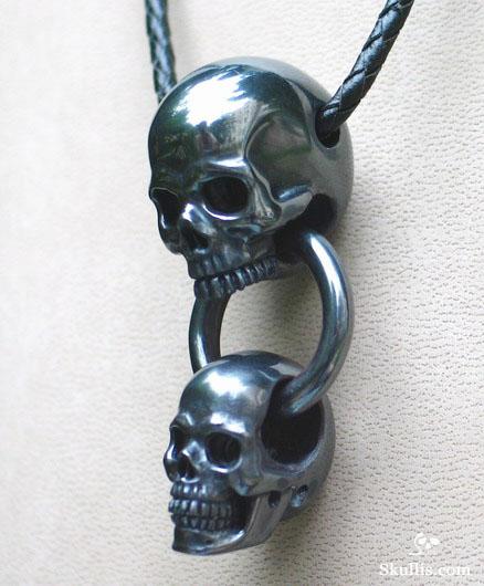 Hematite Skulls with Ring Pendant