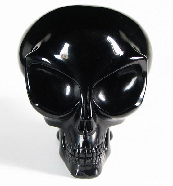 Black Obsidian Crystal Alien Skull