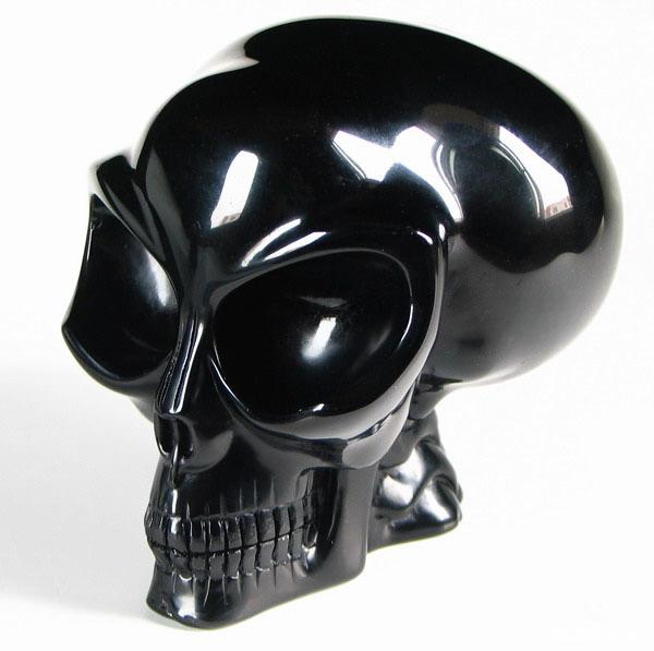 Black Obsidian Crystal Alien Skull
