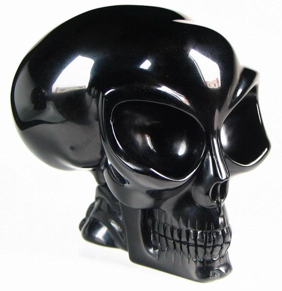 Black Obsidian Crystal Alien Skull