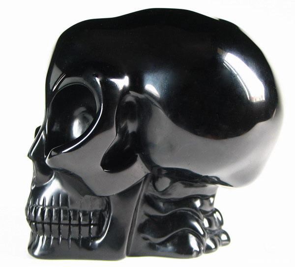 Black Obsidian Crystal Alien Skull
