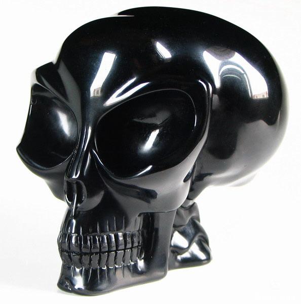 Black Obsidian Crystal Alien Skull