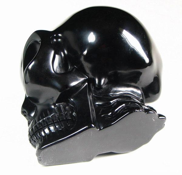Black Obsidian Crystal Alien Skull