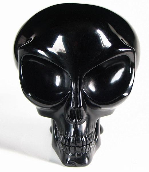 Black Obsidian Crystal Alien Skull