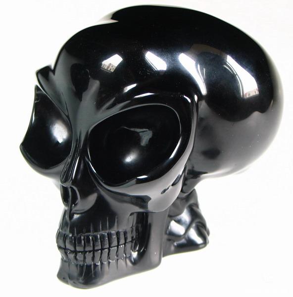 Black Obsidian Crystal Alien Skull