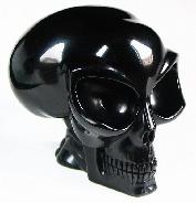 Huge 5.4" Black Obsidian Carved Crystal Alien Skull