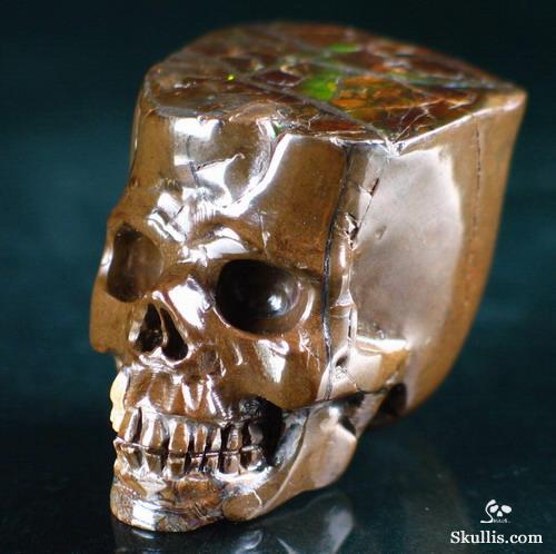 Ammolite Crystal Skull