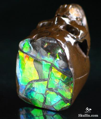 Ammolite Crystal Skull