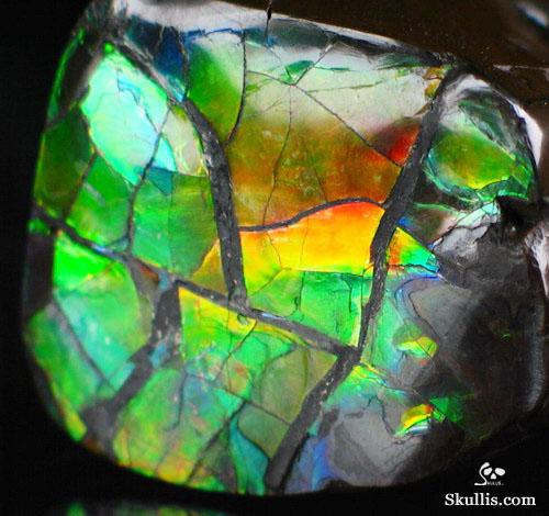 Ammolite Crystal Skull