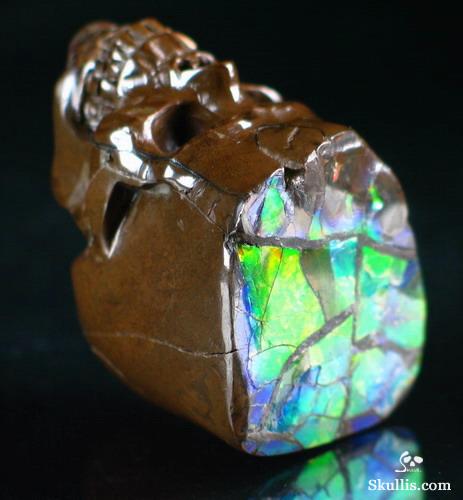 Ammolite Crystal Skull