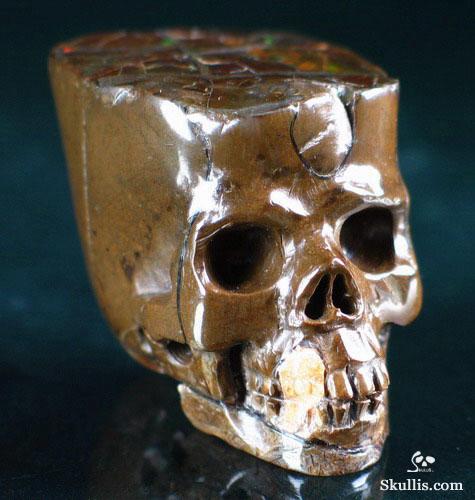 Ammolite Crystal Skull