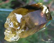 4.3" Citrine Carved Crystal Wand/Point Skull
