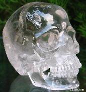 Large 3.9" Clear Quartz Rock Crystal Carved Crystal Skull, Realistic