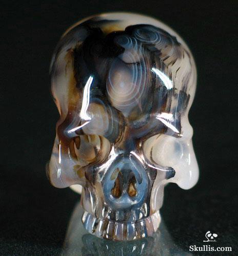 Agate Crystal Skull Ring