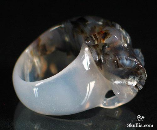 Agate Crystal Skull Ring