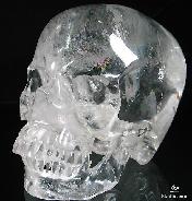 Giant 6.3" Clear Quartz Rock Crystal Carved Crystal Skull, Super Realistic
