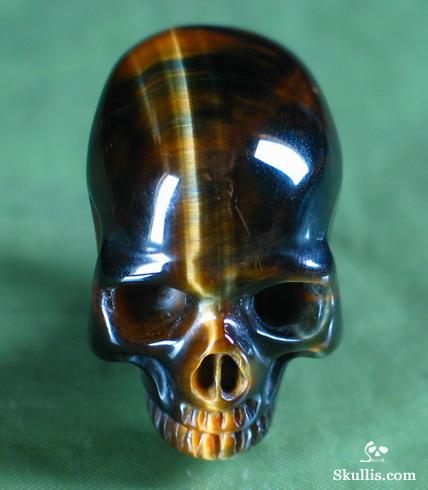 Tiger' Eye Crystal Skull Ring
