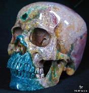 Gorgeous! Huge 5.2" Indian Agate Carved Crystal Skull, Super Realistic