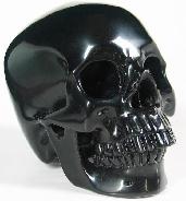 Huge 4.9" Black Obsidian Carved Crystal Skull, Super Realistic