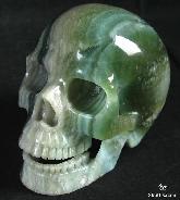 Huge 4.9" Green Fluorite Carved Crystal Singing Skull