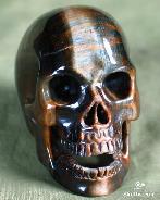 Tiger's Eye/tigereye Carved Crystal Singing Skull, Healing
