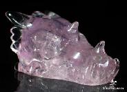 Clear Amethyst Carved Crystal Dragon Skull