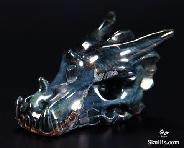 2.6" Blue Tiger Eye Carved Crystal Dragon Skull