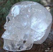 Giant 6.8" Quartz Rock Crystal Carved Crystal Skull, Super Realistic