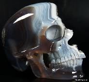 Huge 5.0" Agate Carved Crystal Skull, Geode