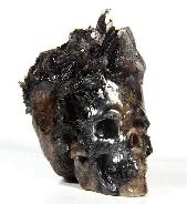 Special 1.7" Stibnite Carved Crystal Druse Skull