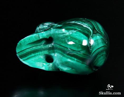 crystal skull skullis malachite sold