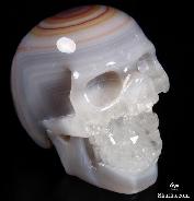 2.4" Agate Carved Crystal Druse Skull
