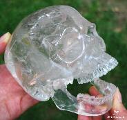 Clear!!! Rainbows! Detachable Jaw, Huge Clear Quartz Rock Crystal Carved Crystal Skull