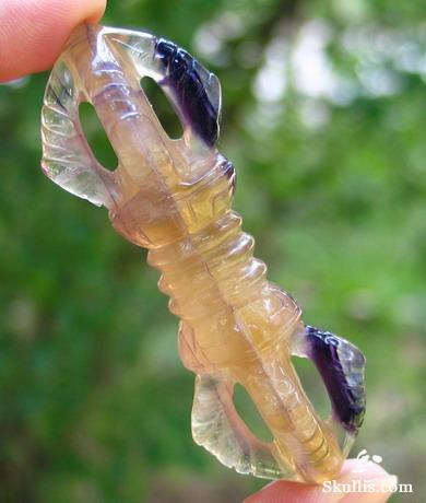 Fluorite Crystal Vajra-pestle, Pendant Amulet