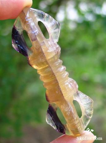 Fluorite Crystal Vajra-pestle, Pendant Amulet
