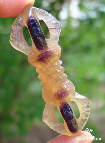 Fluorite Crystal Vajra-pestle, Pendant Amulet