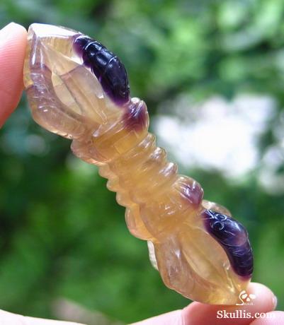 Fluorite Crystal Vajra-pestle, Pendant Amulet