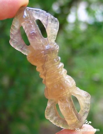 Fluorite Crystal Vajra-pestle, Pendant Amulet